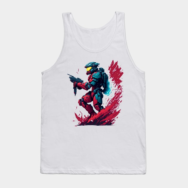 Master Chief Halo Fan Art Tank Top by SRArtShop